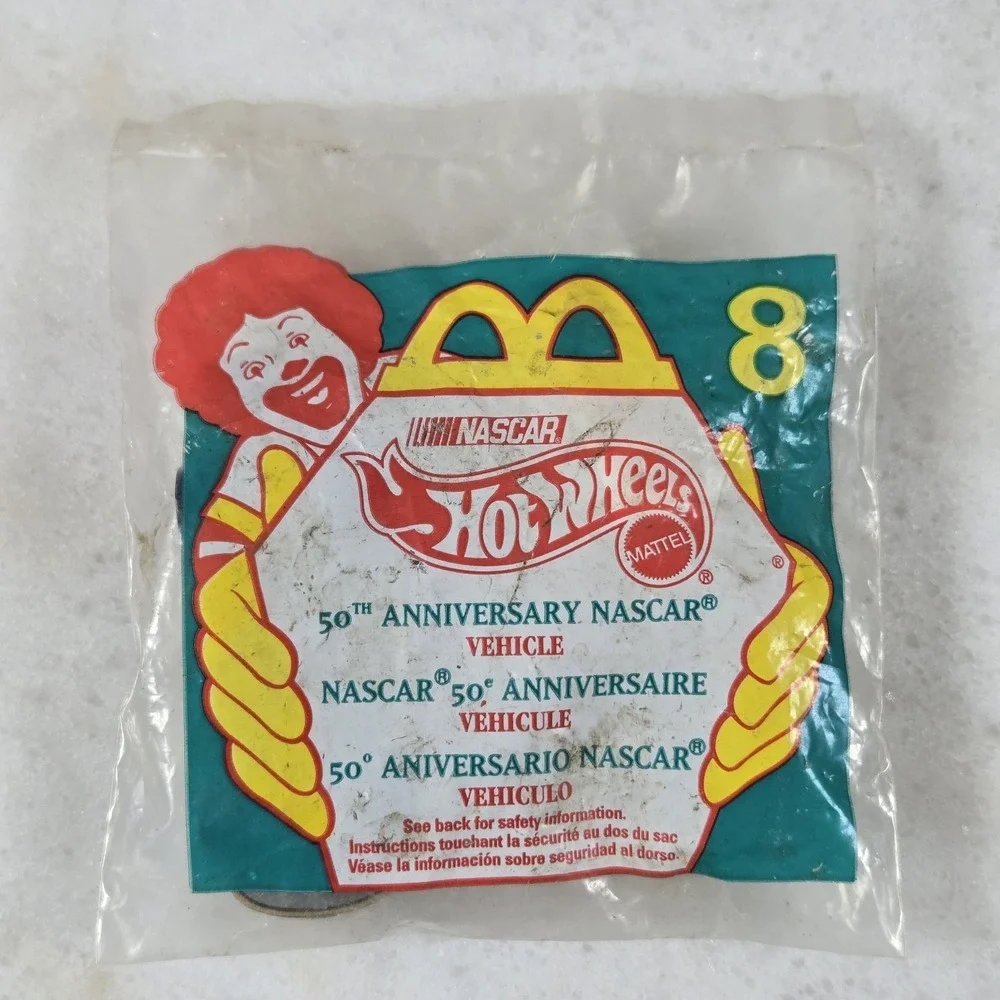 VTG 1998‎ Hot Wheels NASCAR 50th Anniversary Gold #8 McDonalds Happy Meal Sealed